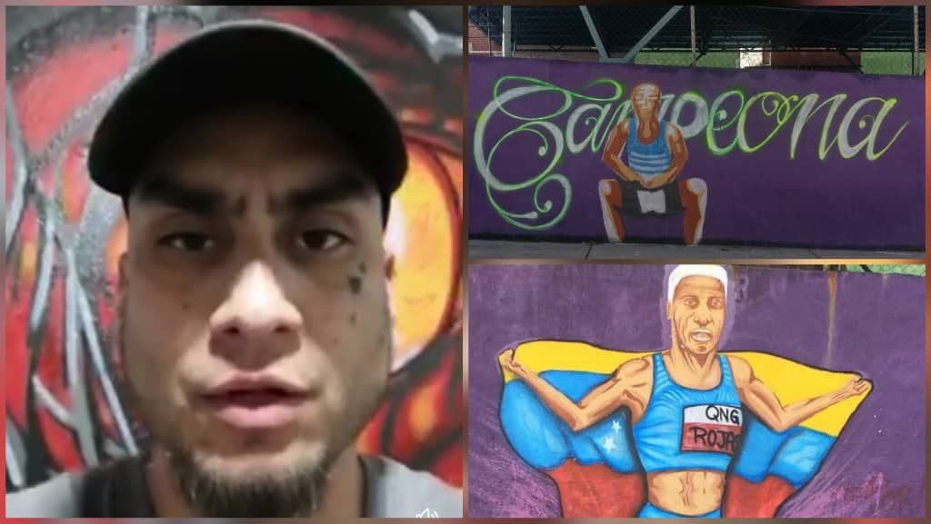 Autor de polémicos murales de Yulimar Rojas respondió a las críticas con nuevo graffiti de la atleta (+Videos)
