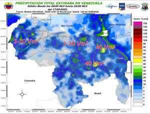 El estado del tiempo en Venezuela este #17Sep, según Inameh