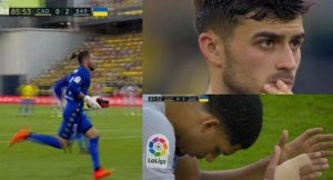 EN IMÁGENES: La reacción de los jugadores del Barcelona y Cádiz tras la emergencia en el estadio