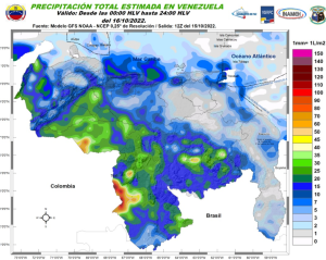 Inameh prevé lluvias y descargas eléctricas en varios estados de Venezuela este #16Oct