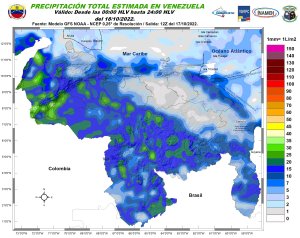 Regiones de Venezuela en alerta ante las lluvias y descargas eléctricas pronosticadas por Inameh este #18Oct