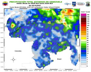 Inameh pronosticó lluvias y descargas eléctricas en varios estados de Venezuela este #28Oct
