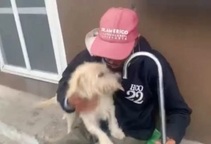 “No te vayas nunca mi amigo”: Abuelito ciego llora al recuperar su perro perdido (VIDEO)