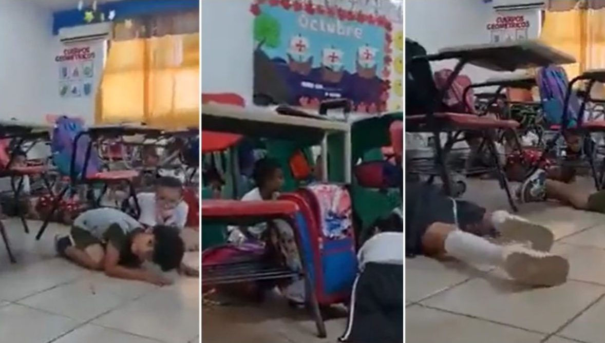 “Todos abajo”, simulacro de balacera se hizo realidad en una primaria de México (Video)
