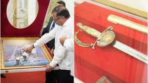 Así es la impresionante espada de Bolívar que Maduro le enseñó a Petro en Venezuela