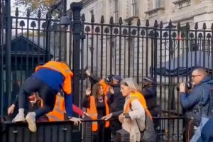 Ecologistas intentaron ingresar en la oficina del Primer Ministro británico (Videos)