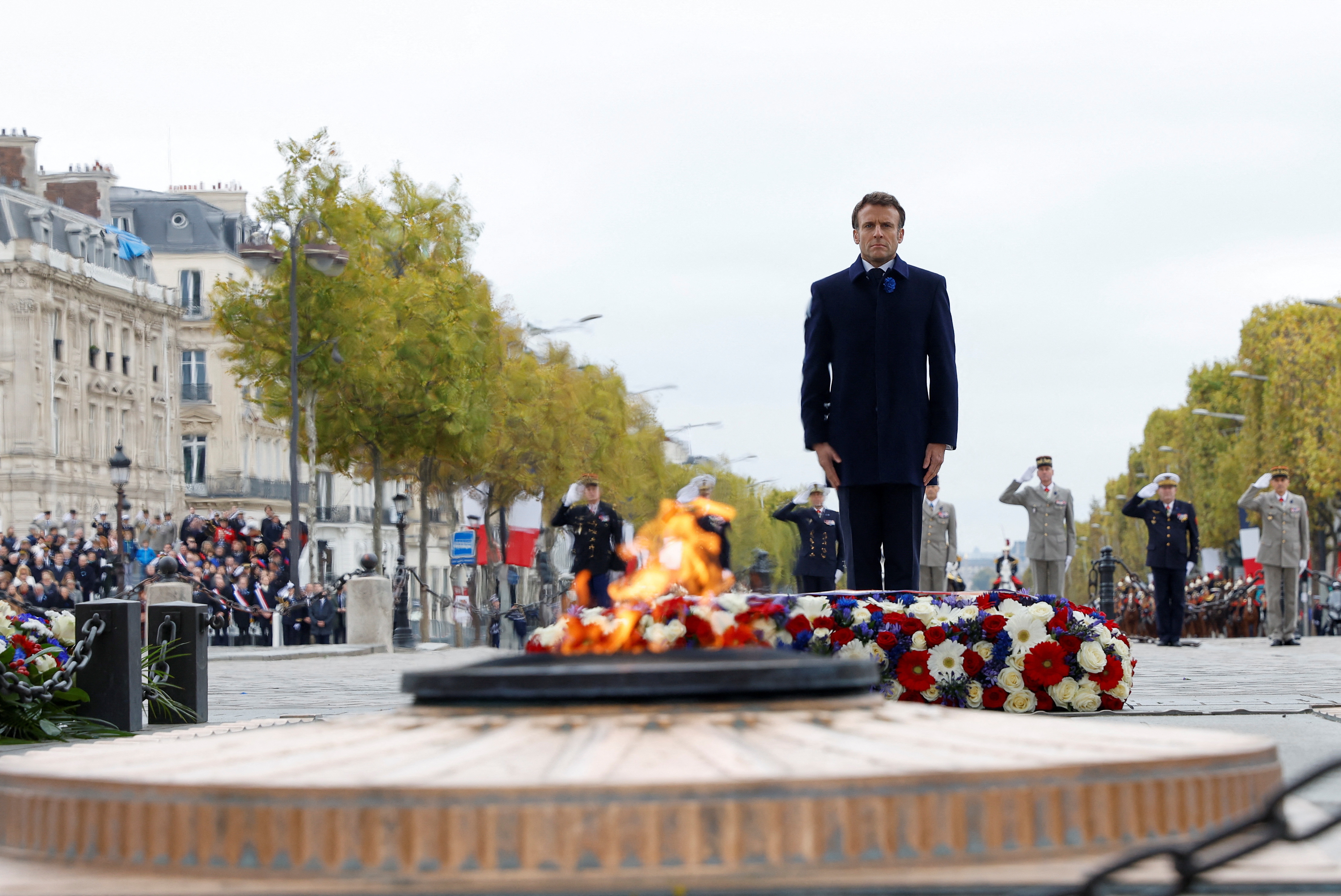 Macron homenajea a los soldados caídos en la I Guerra Mundial