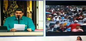 Maduro mandó a mojarse a los psuvistas mientras él se refugió en Miraflores (VIDEO + diluvio)
