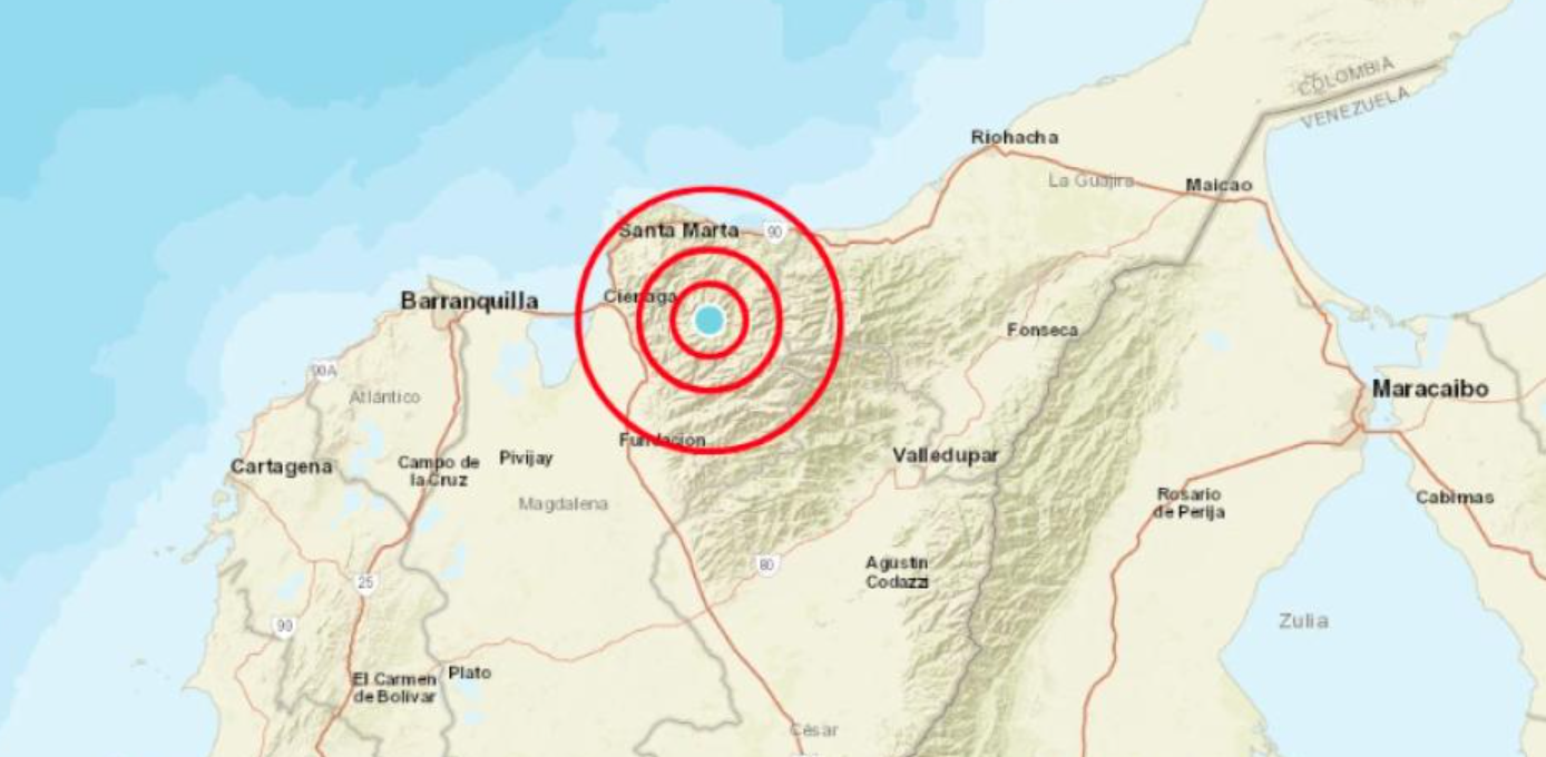 Sismo de 4,5 se registró en la costa de Colombia