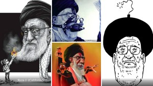 Protesta de algunos iraníes en Teherán contra unas caricaturas francesas