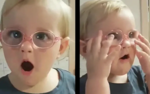 EN VIDEO: Niña usó lentes por primera vez y su divertida reacción por ver diferente se hizo VIRAL