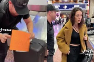 Preparó sorpresa en aeropuerto de EEUU para proponerle matrimonio, pero su reacción fue inesperada (VIDEO)