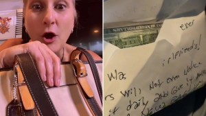 Halló un dineral y una nota misteriosa en bolso de diseñador que compró en tienda benéfica de Connecticut