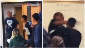 VIDEO: Profesor no se aguantó y se fue a los “golpes” con un estudiante en secundaria de Los Ángeles