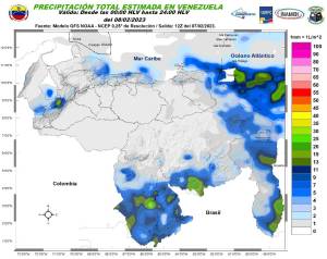 Lluvias y nubosidad se esperan en varias zonas del país, según Inameh este #8Feb