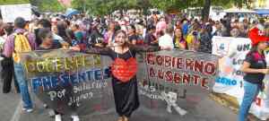 Gremios de Barinas montaron un “Carnaval” durante protesta este #16Feb