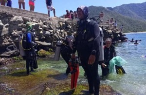 Extracted 85 kilos of solid waste in underwater cleaning in Bahía de Cata