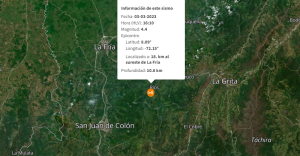 Se registró un sismo de 4,4 en Táchira que también sacudió tierras colombianas
