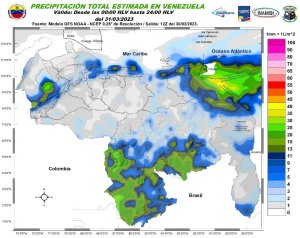Inameh prevé posibles lloviznas en gran parte de Venezuela este #31Mar
