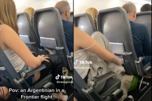 Quedó en evidencia: Filmaron a latina en una insólita situación durante un vuelo en EEUU (VIDEO)