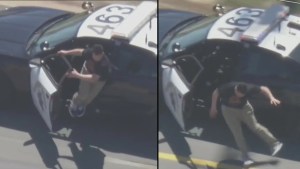VIDEO: Robó una patrulla en Los Ángeles y murió durante la persecución al saltar del vehículo a alta velocidad
