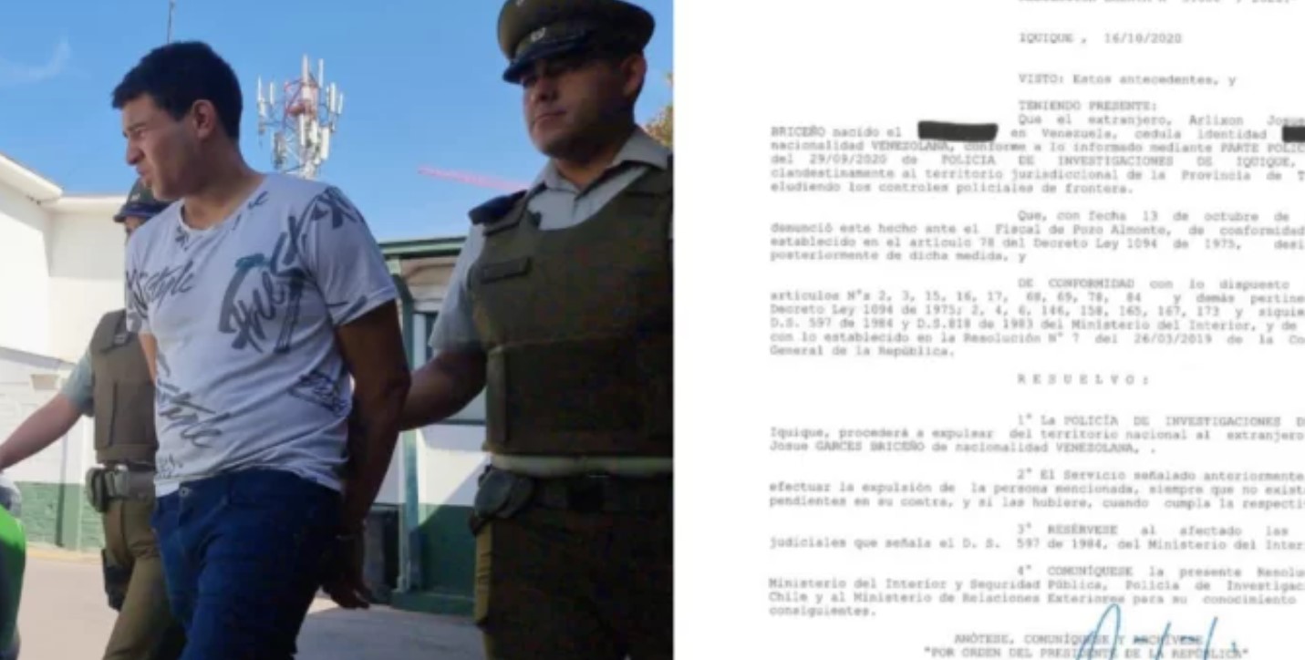 Ovimarlixion Garcés Briceño, venezolano implicado en la muerte de un policía en Chile, tenía orden de expulsión del país desde 2020