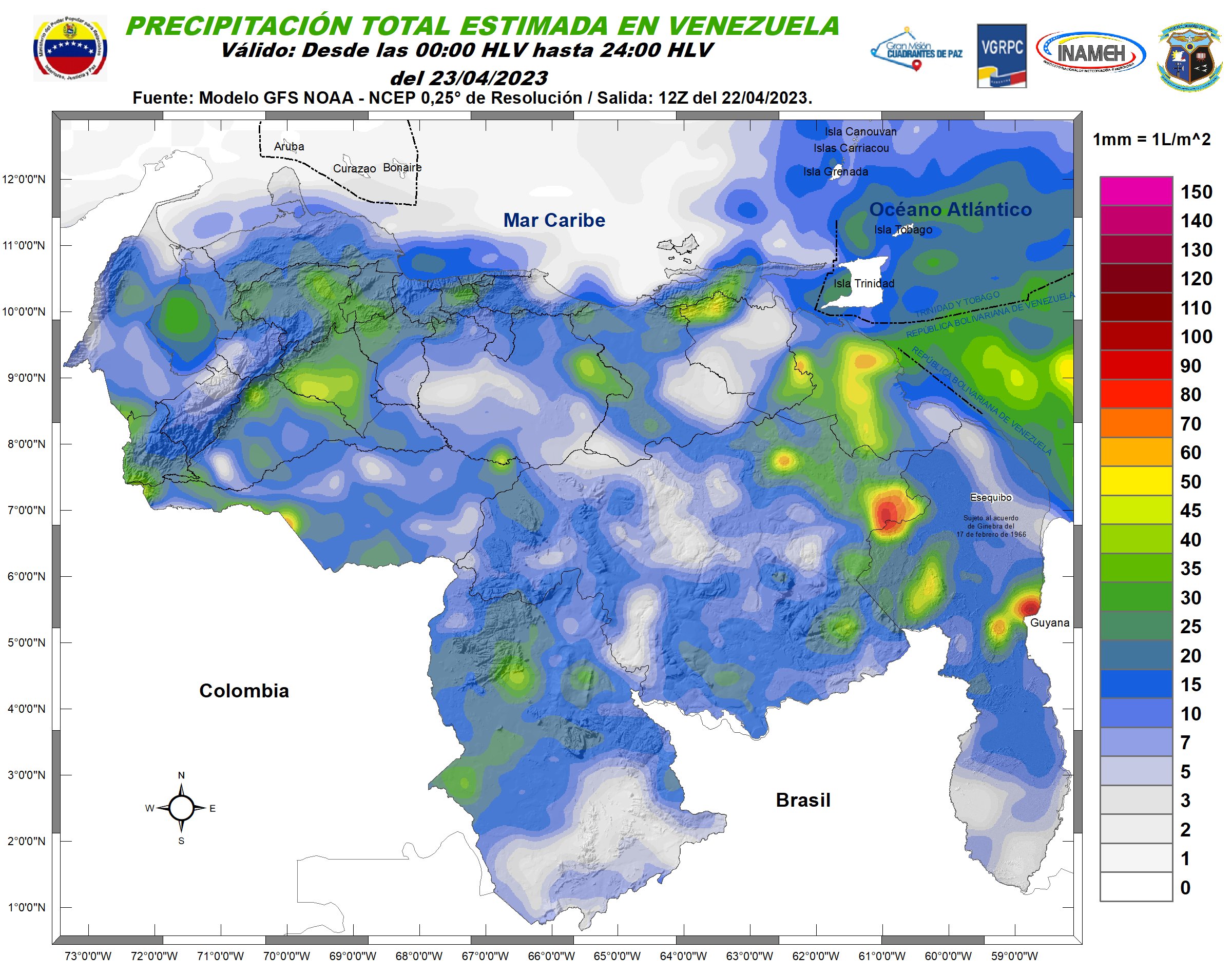 Inameh prevé nubosidad y descargas eléctricas en algunos estados de Venezuela este #23Abr