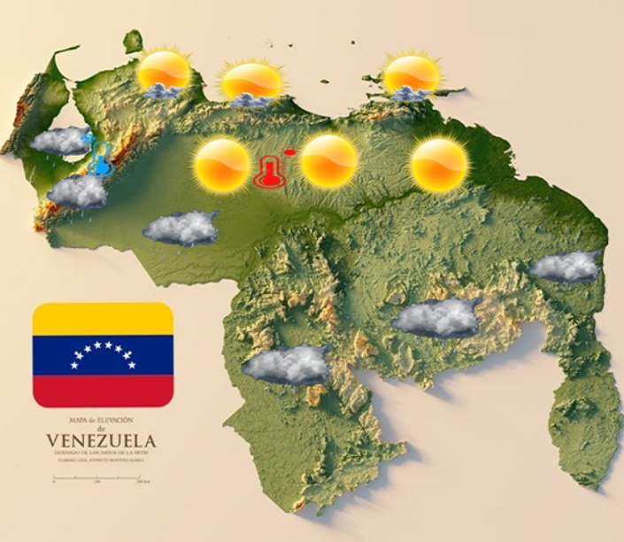 Inameh prevé condiciones del tiempo estables en gran parte de Venezuela este #15Abr