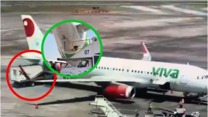 Manejaba camión de catering en pleno aeropuerto, se desmayó y chocó contra un avión (VIDEO)