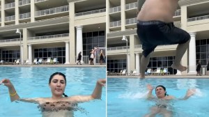 VIRAL: Mujer se filmó en la piscina mientras vacacionaba en EEUU, pero un hombre arruinó todo (VIDEO)