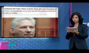 Periodista de “Con Maduro+” se enredó y destacó que Díaz-Canel pasea en aviones de Conviasa (VIDEO)