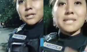 Policía ebria fue exhibida por una conductora: Ni siquiera puedes hablar bien (VIDEO)
