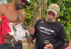 Pescadores y activistas rescataron a dos garzas petrolizadas en el lago de Maracaibo (Video)