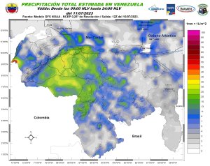 Inameh prevé chubascos y actividad eléctrica en algunos estados de Venezuela este #11Jul