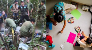 Primeras IMÁGENES de los niños rescatados en selva colombiana, ahora bajo protección de Bienestar Familiar