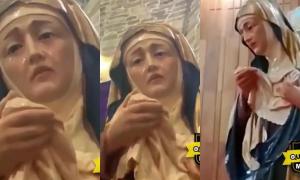 ¿Milagro en México? Captan imagen de la Virgen María llorando en plena misa (VIDEO)