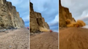 VIDEO: Turistas escaparon de la muerte mientras admiraban famosos acantilados