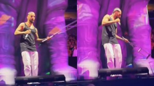 A Maluma le tiraron una muleta en pleno concierto en EEUU y su reacción sorprendió a todo el público (VIDEO)