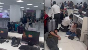 Balacera en las puertas del aeropuerto de Ciudad de México dejó un policía herido
