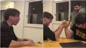 Impactante VIDEO de un joven que se quebró “jugando” a las pulseadas con sus amigos