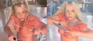 Nuevo baile de Britney Spears con cuchillos vuelve a preocupar a sus fans (VIDEO)