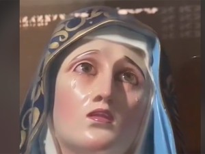 Una estatua de la Virgen María comenzó a “llorar” (VIDEO)