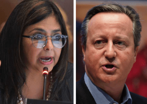 Delcy Rodríguez atacó a David Cameron tras su declaración sobre el Esequibo