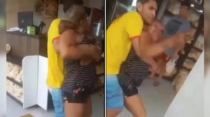 Mujer desató su furia en una panadería porque empleada le dijo “mi amor” a su esposo (VIDEO)