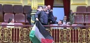 Activistas pro Palestina interrumpen la intervención del canciller español en el Congreso (Video)