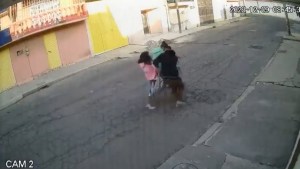 A “bolsazos”, una mujer impidió el secuestro de su hija (VIDEO)