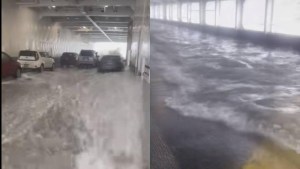 El aterrador VIDEO de cómo el mar iba metiéndose en un ferry en Washington