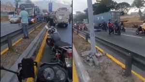Motorizado y su pasajera murieron tras impactar contra un poste en la Autopista Francisco Fajardo