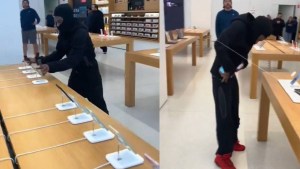 VIDEO: Robó 49 iPhones en una tienda Apple de California a la vista de todos… incluso, de la policía