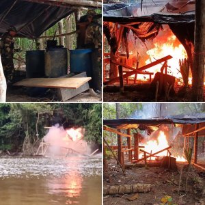Fanb destruyó balsas y campamentos de la minería ilegal en Amazonas